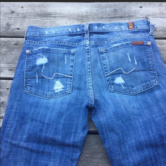 7 for all mankind distressed roxanne jeans - Picture 2 of 2